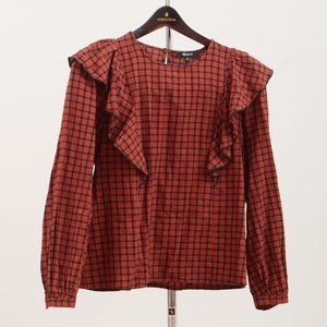 Madewell Ruffle Plaid Top